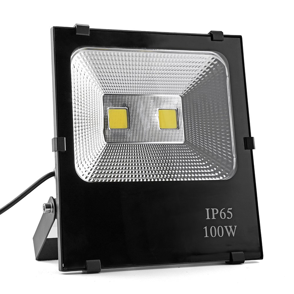 100W led Flood Light Outdoor Indoor Work Light with Plug,1000W Halogen Bulb Equivalent, IP65 Waterproof,6000K White Light, Outdoor Led Lighting