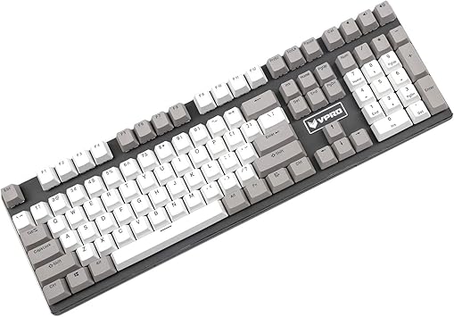 Amazon Com Ymdk 108 104 Pbt Double Shot Non Shine Through Ansi Oem Profile Keycap For Mx Mechanical Keyboard Only Keycap White Gray Mixed Computers Accessories
