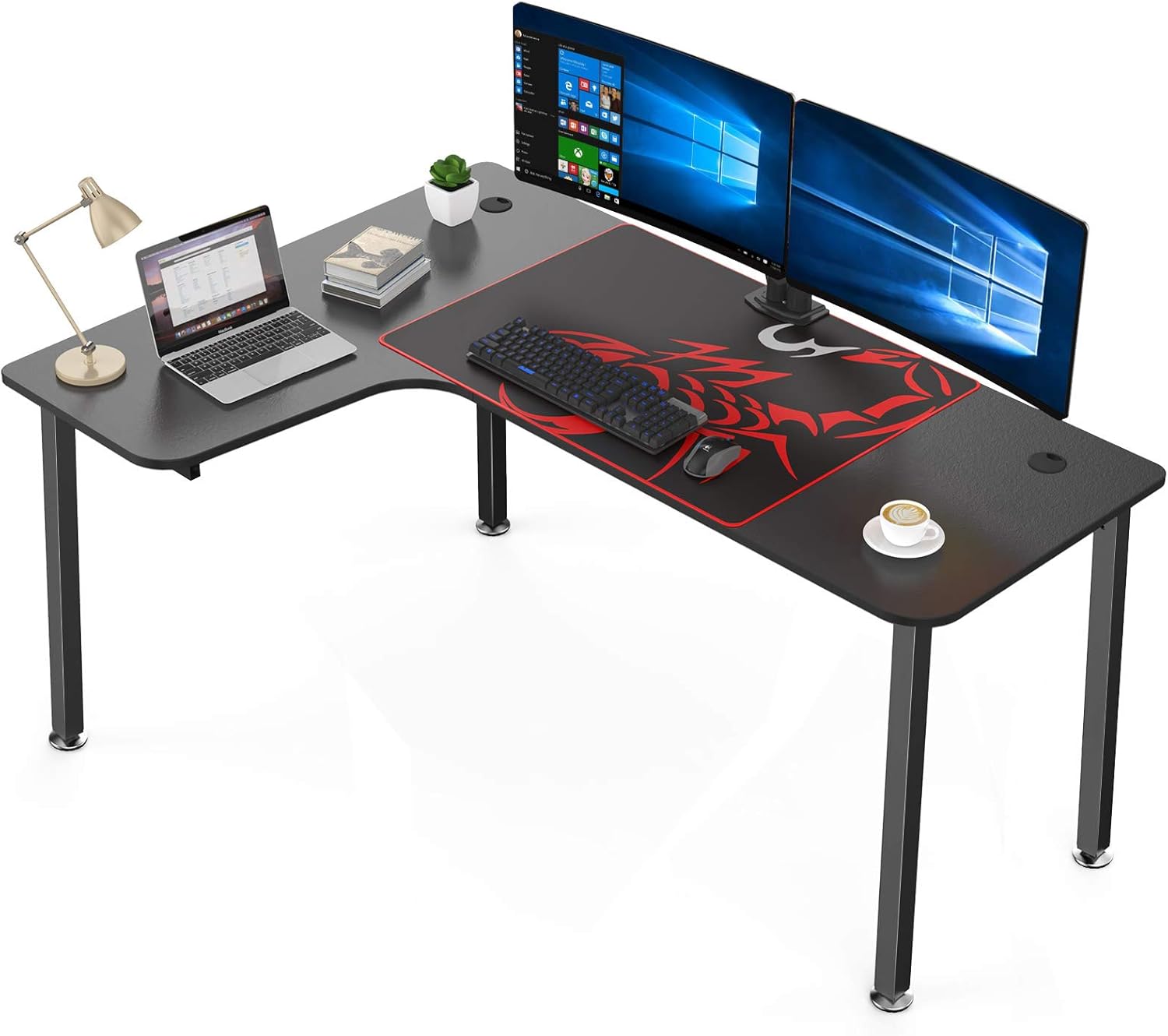 Eureka Ergonomic 60" L Shaped Gaming Desk, Home Office Computer Desk