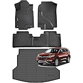 Jenofa-Car Floor Mats for 2012-2016 Honda CRV (Fit for LX & SE & EX & No subwoofer) (Not for CRV Touring& EX-L) All Weather Waterproof Full Set Floor Liners Custom for CRV Accessories Black