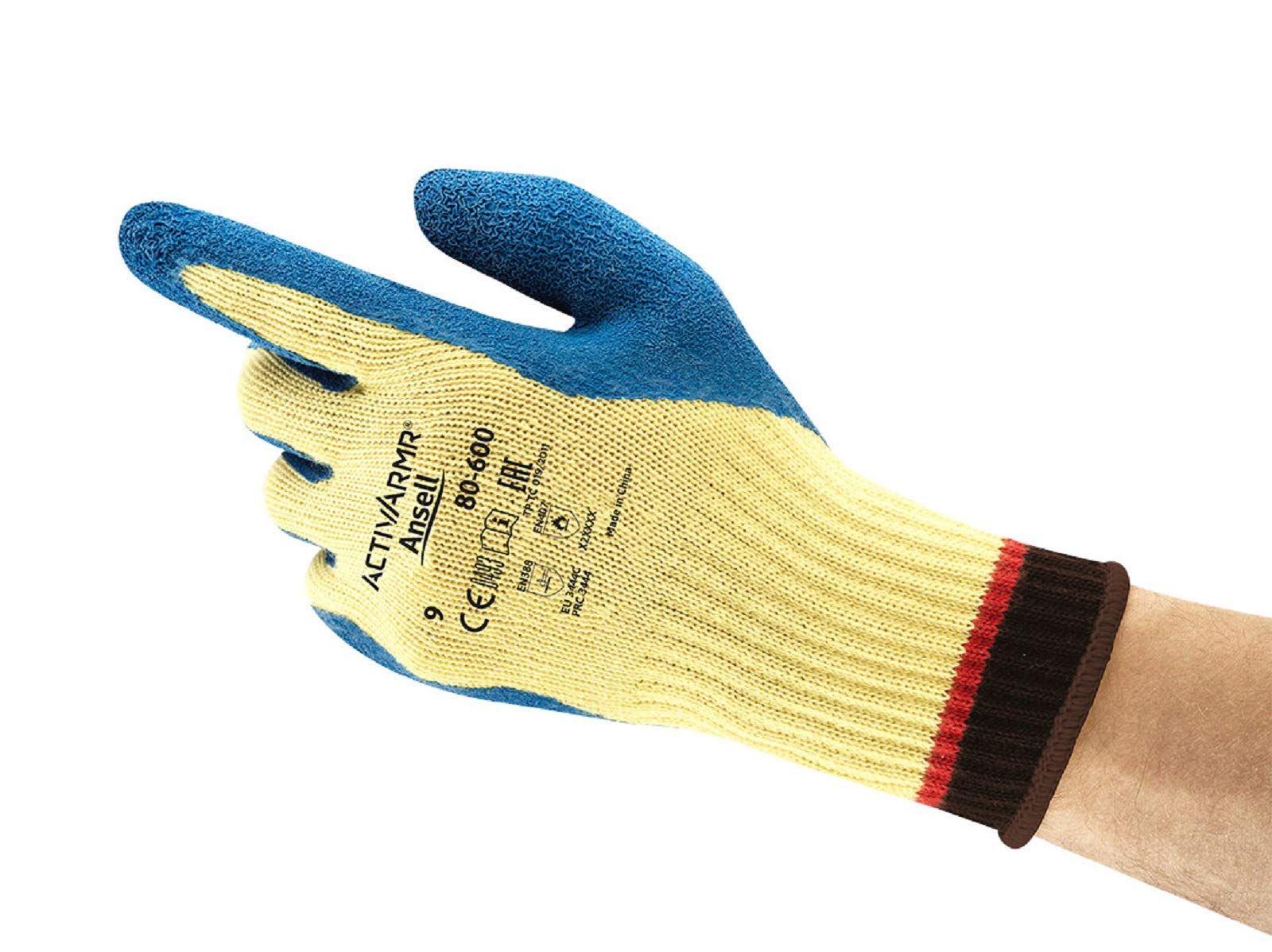Ansell ActivArmr 80-600 Cut and Mechanical Protection Gloves, Blue, Size 10 (12 Pairs)