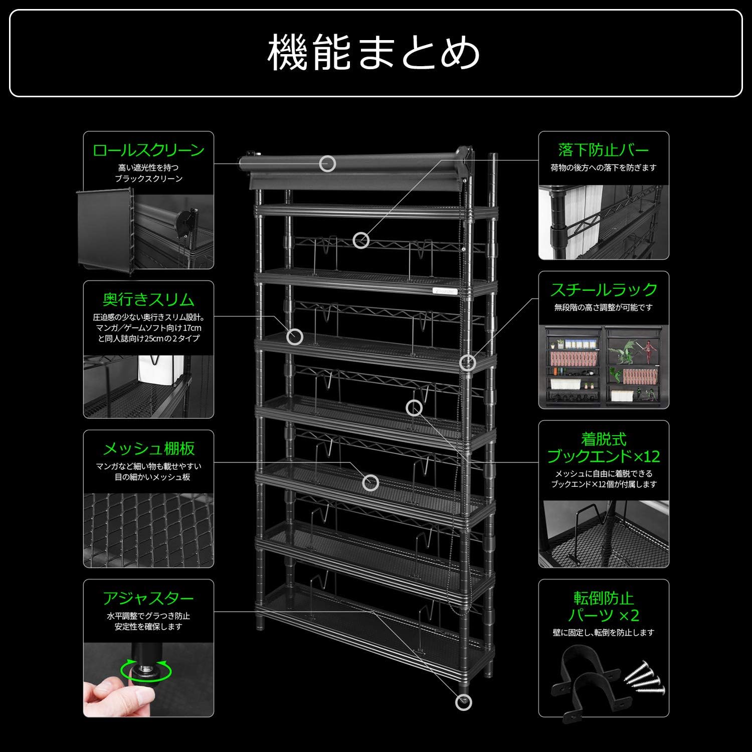 Amazon Bauhutte バウヒュッテ スクリーンラック 幅100 4 奥行25 9cm ブラック Bhs 1017sr Bk オープンシェルフ ラック オンライン通販