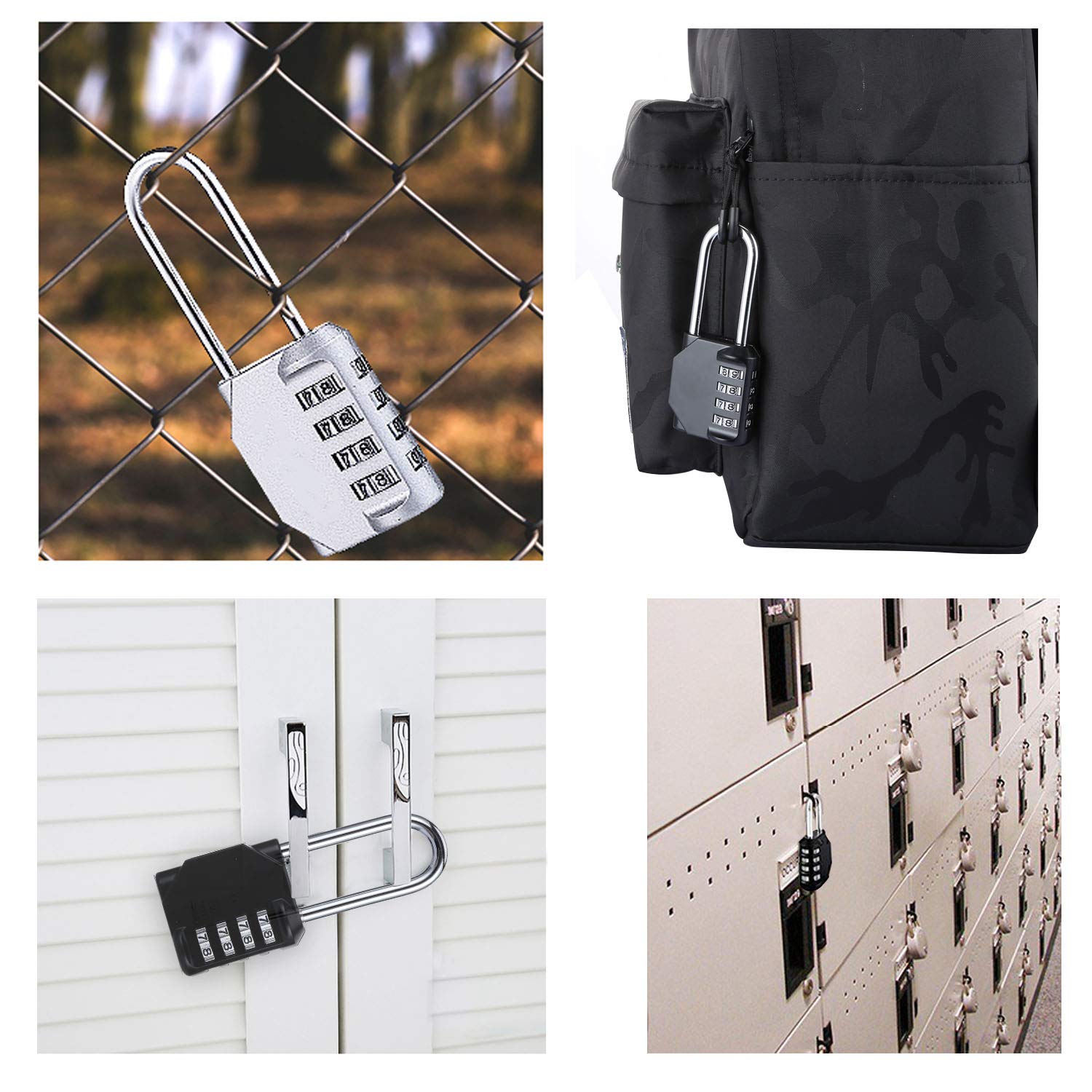 2.5 Inch Long Shackle 4 Digit Combination Lock - Zinc Alloy Combo Padlock for School Gym Locker,Backyard Gate, Fence, Toolbox, Case, Storage (2 Pack)