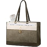 LOVEVOOK Laptop Bag for Women,15.6 Inch Vintage Work Tote Bags for Women,Leather Teacher Bag,Large Handbag Computer Briefcase