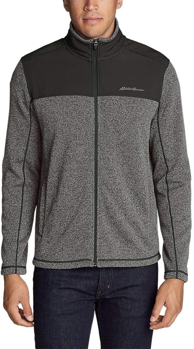 Eddie Bauer Men's Radiator Pro Sweater Fleece Full-Zip Jacket, Charcoal Tall L at Amazon Menâs 