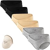 Angelhood 6 Pack Womens Cotton Maternity Underwear,Healthy Maternity Pregnancy Panties Postpartum Mother Under Bump Underwear