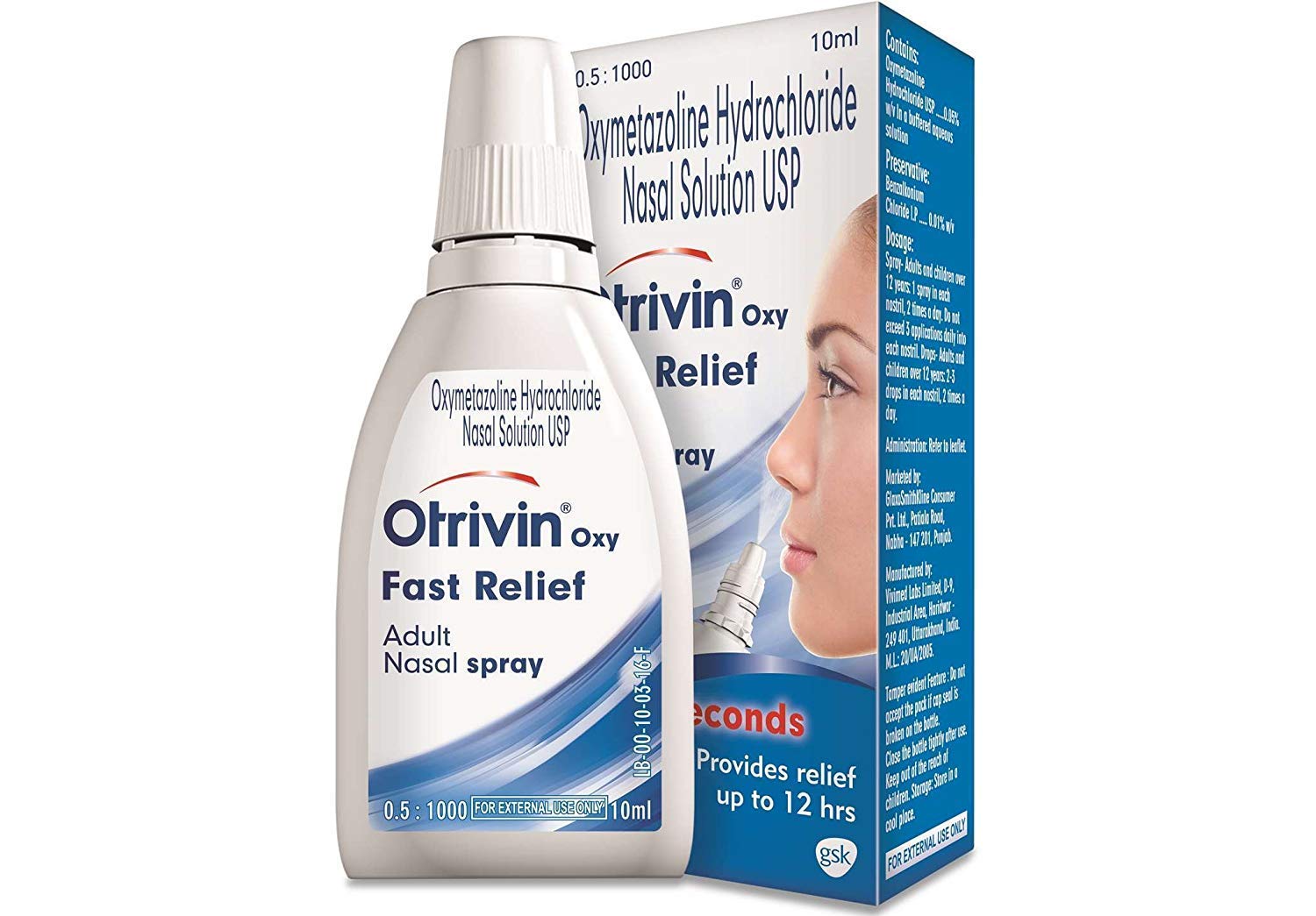3 Packs Otrivin Adult Nasal Spray Clears Blocked Noses Fast Long Lasting Moisturizing Formula