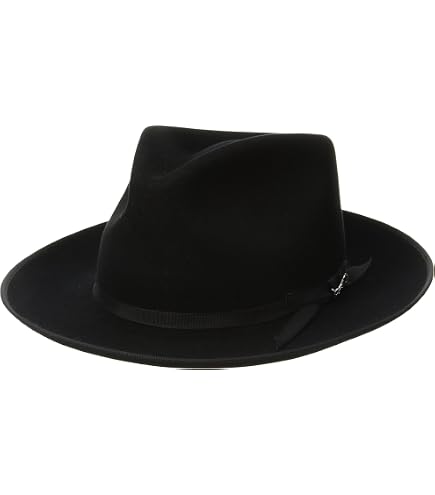 Borsalino Alessandria Superior Fur Felt Hat Men Black 6 3/4 at