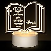 Kosiz 1 Pcs Pastor Appreciation Gifts LED Night Light Pastors Gift for Men Women Acrylic Clergy Lamp with Base Bible Verse Gifts for Birthday Anniversary (Classic Pastor)