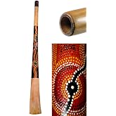 Didgeridoo Teak Wood Painted (51 inch) | Didgeridoo designed for deep drone tones and musical practice; key details: 51 Inch, Teak, Teak Wood, Wood, Painted.