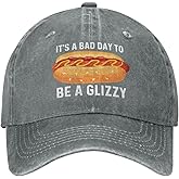 CHAMOKA POLIFARMER Hot Dogs Lover Hat - It's A Bad Day To Be A Glizzy - Women's Baseball Cap - Grey