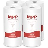 SimPure Sediment Water Filters, 5 Micron 10" x 4.5" Whole House Water Filter Replacement Compatible for W15-PR, DGD-5005, FP15B, HD-950A, GXWH35F, GXWH30C for Well Water, 4 Pack