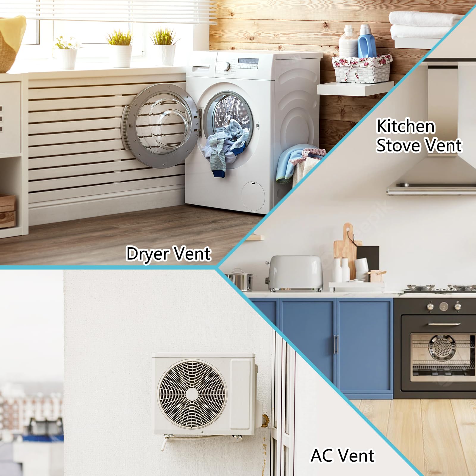 4 Inch Dryer Vent Cover Outside, HG Power Metal Exterior Vent Cover with Removable Screen & Cushioned Non-Return Flap, Air Wall Vent for House, Range Hood, AC, Opening Diameter: 3.81