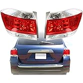 munirater 2-Pack Rear Left and Right Tail Light Assembly Replacement for Highlander 2011-2013 Driver and Passenger Side Brake Lamp