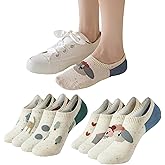 Riccess Womens Cute No Show Socks 4/5/6/7/8 Pairs - Aesthetic Non Slip Invisible Low Cut for Flats Loafers Breathable Soft