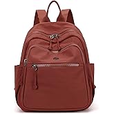 Backpack Purse for Women Ladies Nylon Bag Casual Daypack Travel Shopping Pack (B Style Wine Red)