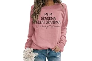 ZUNQKG Womens Great Grandma Sweatshirt Fleece Lined Crewneck Long Sleeve Gigi Gift Inspirational Saying Tops