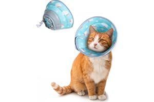 ANWA Soft Cat Cone Collar, Adjustable Cat Recovery Collar, Soft Cone for Cats After Surgery, Double Safety for Recovery