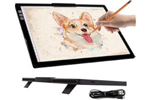 Rechargeable A4 LED Light Box, Innovative Stand and Top Clip, iVAOOZE Wireless Light Pad for Cricut Vinyl, Weeding Tools, Diamond Painting, Drawing Crafting Light Board for Tracing, Sketching, HTV