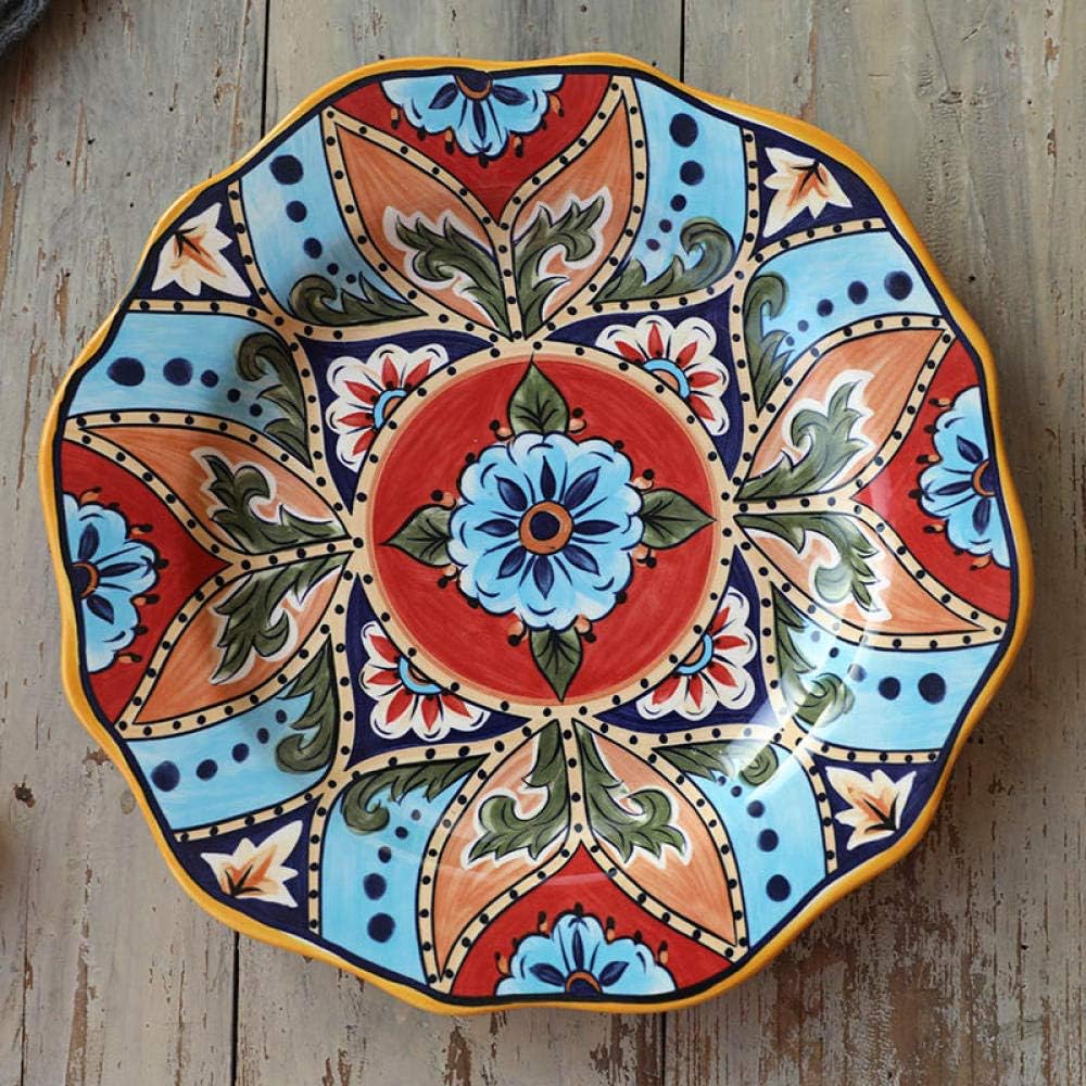 Powzz ornament Bohemian ceramic plate hand-painted boutique glaze color craft hanging plate decorative plate@Labaka Small Plate