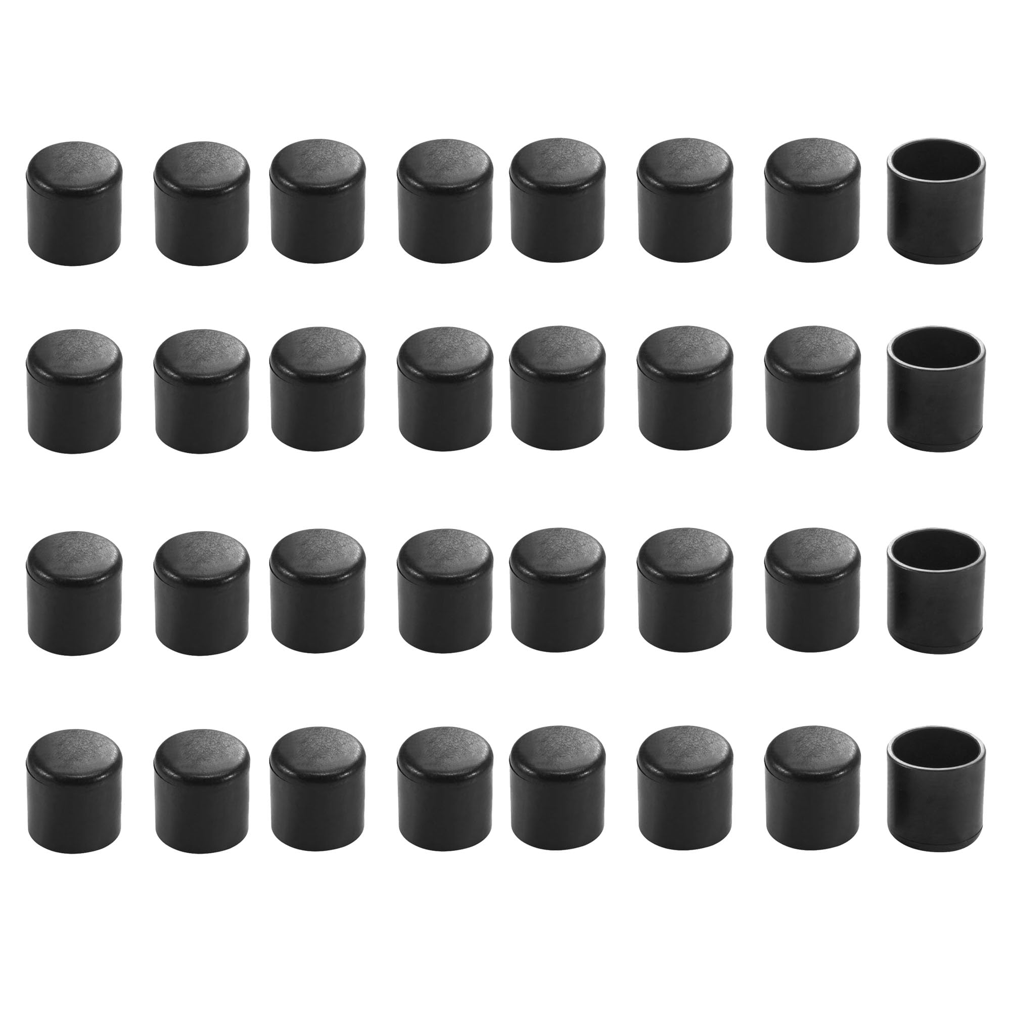 sourcingmap PVC Leg Caps Tips Cup Feet Covers 16mm 0.63" Inner Dia 32pcs Anti-moisture Non-slip Floor Protector for Furniture Chair Desk Round