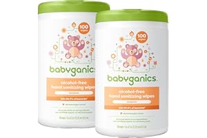 Babyganics Alcohol-Free Hand Sanitizing Wipes, Mandarin, Kills 99.9% of Common Bacteria, Moisturizing, 200 Count, (100 Count, 2 Pack), Packaging May Vary