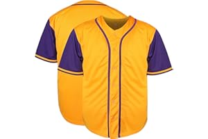 Rioofinx Blank Baseball Jersey, Short Sleeve Plain Jersey Shirt Sports Hip Hop for Men Women