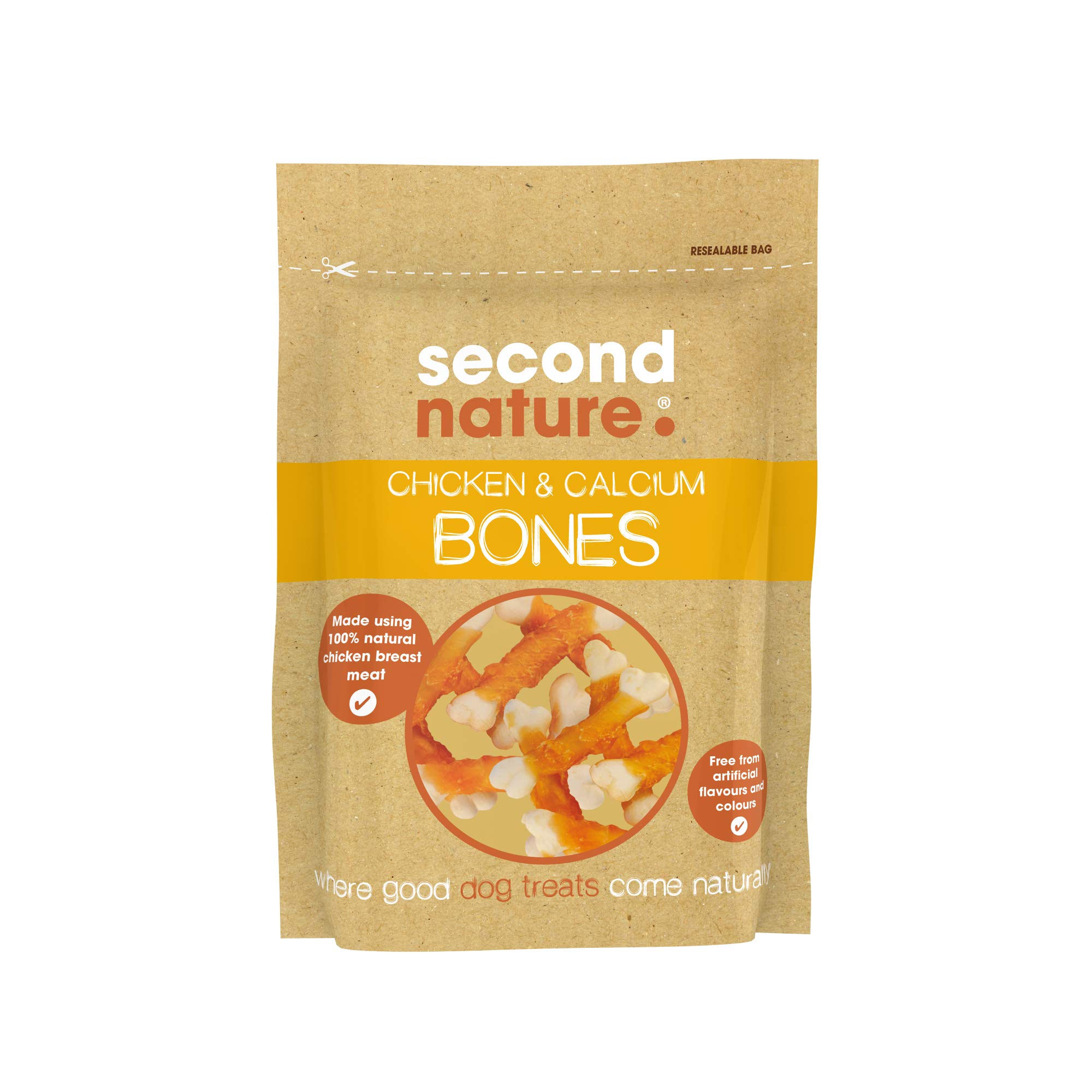 Second Nature Premium, Dog Treat Chicken & Calcium Bones 10x100gm — image 1