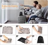 Maliton Inflatable Airplane Foot Rest Gray 3-Height Adjustable Travel Pillow view 7