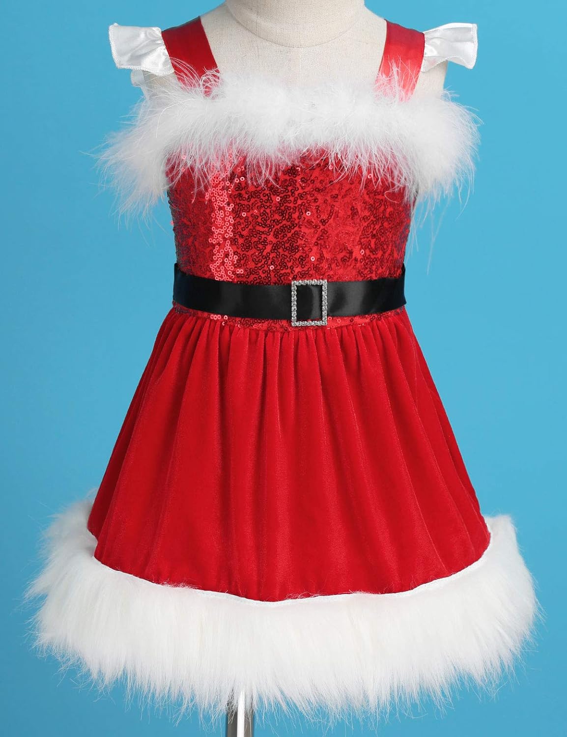 Oyolan Bebe Fille Robe Mere Noel Deguisement Noel Barboteuse Robe Paillette Fausse Fourrure Robe De Soiree Ceremonie 0 24 Mois Robes Bebe Fille 0 24m Mkyra Org