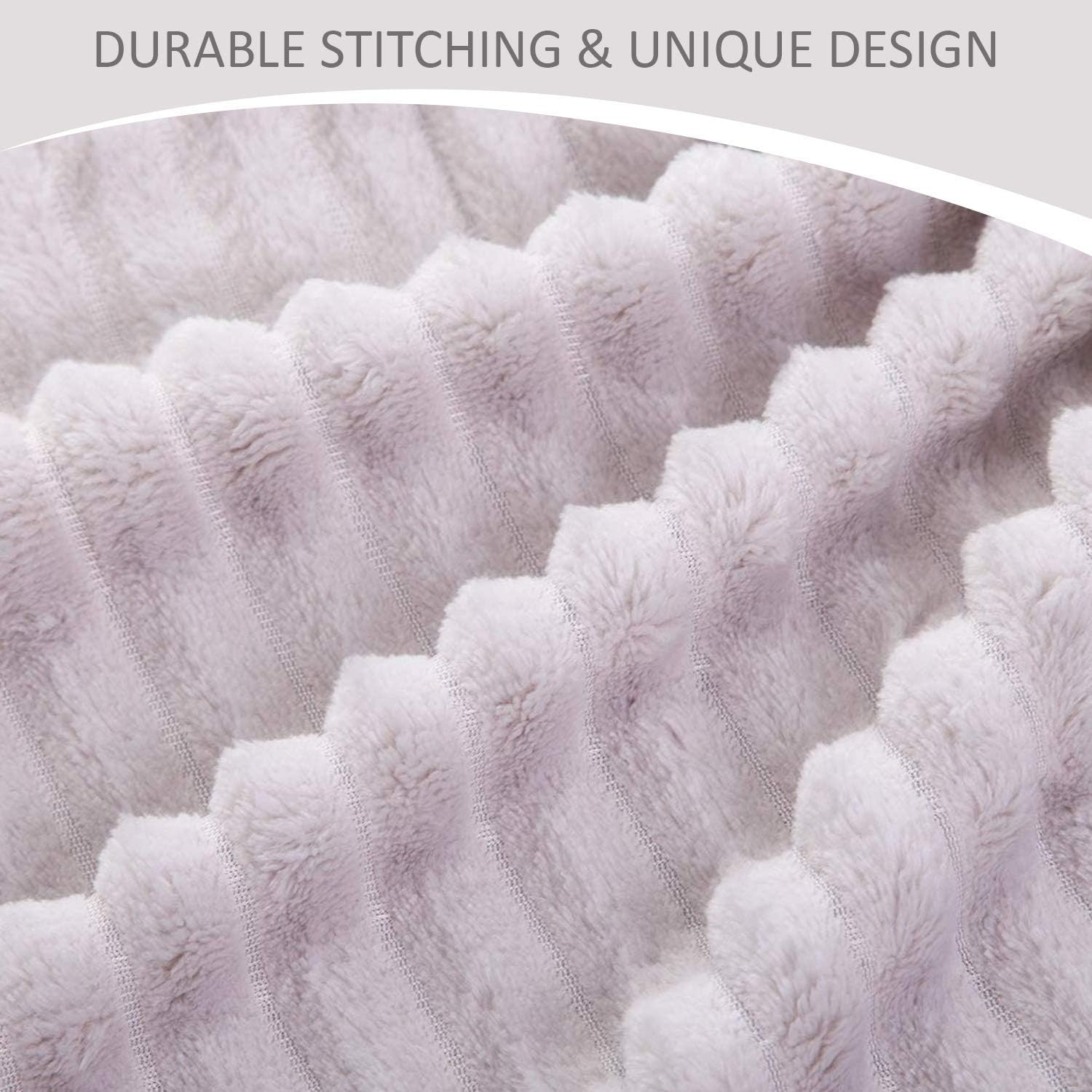 GREEN ORANGE Fleece Blanket Queen Size – 90x90, Pearl Grey – Soft, Plush, Fluffy, Warm, Cozy – Perfect Throw for Couch, Bed, Sofa…: Kitchen & Dining