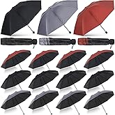 Hillban Set of 12 Windproof Travel Umbrellas Bulk Portable Folding Compact Umbrella for Rain Sun for Wind Backpack Men Women