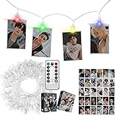 eTel Like Stray Kids Merch 4 Colors LED Clip Light with Big Photocards, Remote Control 10Ft 20LED and 30Pcs 3.1‘’x 4.7‘’ Lomo Card, Home Room Decoration for Gifts