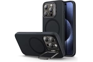 ESR for iPhone 15 Pro Case, MagSafe Silicone Case with Stand, Military-Grade Protection, Built-in Camera Stash Stand, Magneti