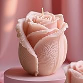 Large Tulip Bud Flower Succulent Leaves Cylinder Molds Silicone Wave Spiral Candle Mold - Silicone Resin Casting Molds for Candle &amp; Resin &amp; Soap Craft Supplies