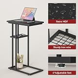 YMYNY C Shaped Side Table Small Sofa Table 61.5x40x26 cm Black HST004B view 5