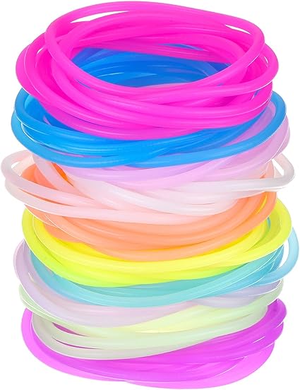 Amazon Com Hotop Multicolor Silicone Jelly Bracelets Hair Ties