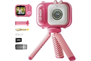 Snowall Kids Camera with Tripod,Christmas Birthday Gifts for Girls Age 3-9yr,Cute Portable Little Girls Gifts Kids Camera Toys for 3-12 Year Old Girls,Selfie Camera for Kids