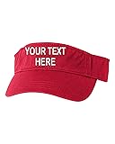 One Size Red Visor Customized Add Your Own Text