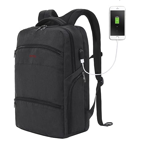 SLOTRA Business Laptop Rucksack mit USB Anschluss 17 Zoll Laptop Backpack Arbeits Groß Kapazität Schule Bag Reise Uni Rucksac