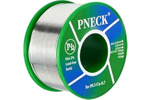 PNECK Lead Free Solder Wire Sn99.3 Cu0.7 with Rosin Core for Electrical Soldering, 0.032" 3.53 oz (0.8 mm 100 g)