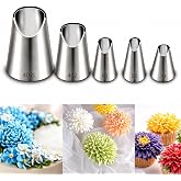 Suuker 5 Pieces Chrysanthemum Piping Tips Set | Stainless Steel, Cake Decorating Tips, Frosting Icing Tips, 402L 402 79 80 81