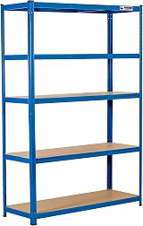 Rhino Racking 5 Tier Heavy-Duty Industrial Shelves Blue 180x120x45cm view 1