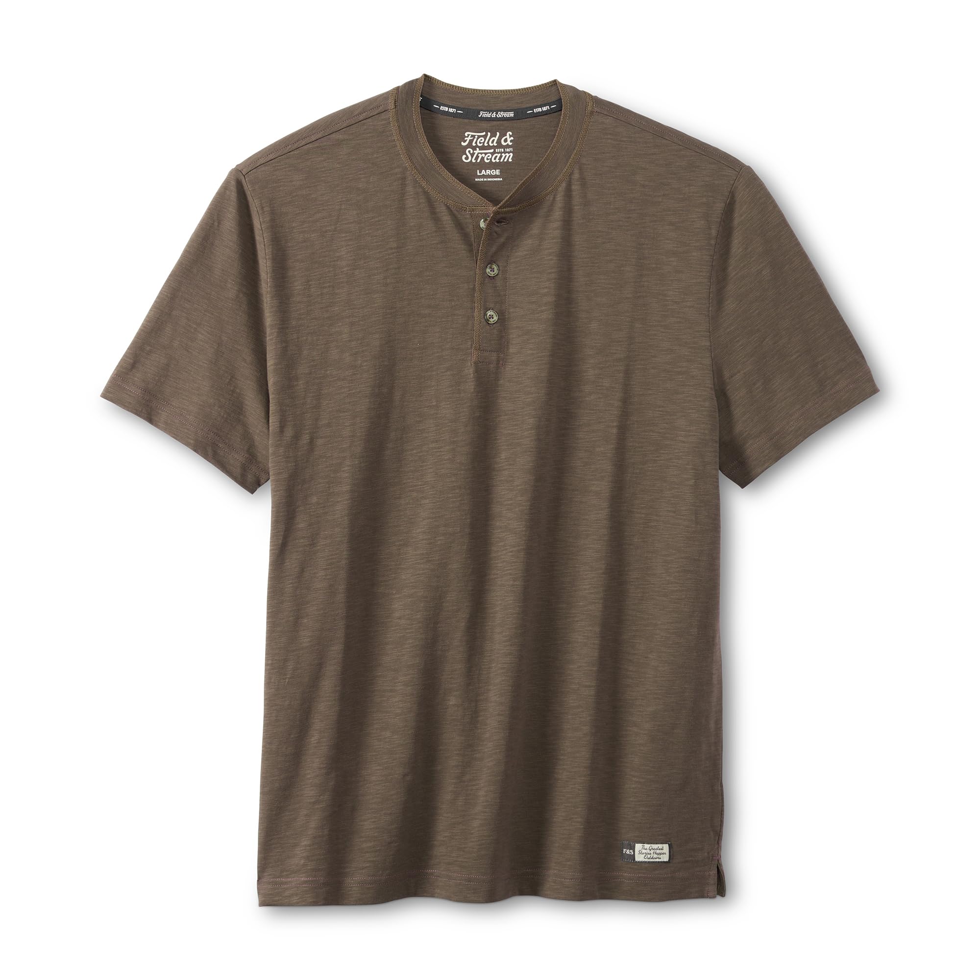 Field & Stream Men’s Hemingway Short Sleeve Henley, Brown, 2X-Large