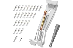 DGAVXA 25 Pcs 5 Inch Gutter Hangers with a Pre-Inserted Rust Resistant Screw,Quick Screw Gutter Clips Hidden Gutter Bracket Come with 1/4’’ Hex Drill Bit,Clip for 5" K-Style Aluminum Gutters