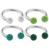 4Pcs 16g Horseshoe Barbell Earrings Rim Rook Tragus
