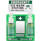 Yzzwer Portable Eyewash Station OSHA-Approved - Wall-Mounted Emergency Eye Wash Flush Bottles Kit 16oz Without Eyewash Soluti