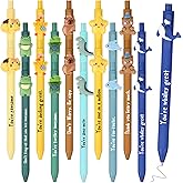 TecUnite 60 Pcs Christmas Inspirational Gifts Funny Animal Pens Bulk Motivational Animal Ballpoint Pens Positive Gift Appreciation Gifts for Teacher Students Employees Staff Nurse Coworkers Team