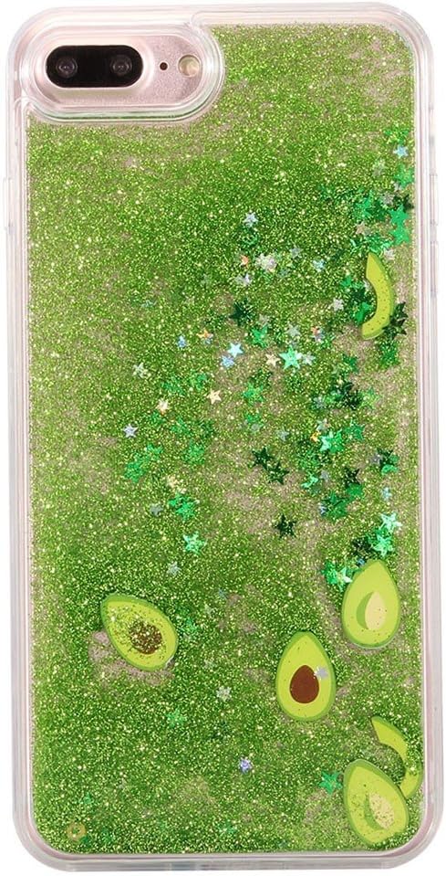 Keyihan iPhone 8/7 Case Glitter Liquid for Girl Boy Funny Cute Luxury Design Transparent Clear Flowing Bling Quicksand Hard Cover TPU Bumper for Apple iPhone 7 8 (Avocado)