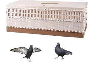 TOHONGADON Plastic Folding Pigeon Cage, Portable Pet Bird Travel Cage Carrier Pigeon Cage Pairing Cage Pigeon Nest Box Easy to Clean for Training and Release Competition (XL)